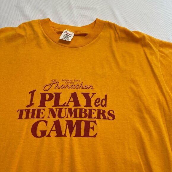 Salisbury State College VTG Single Stitch Yellow T-Shirt Size XL - Picture 1 of 7